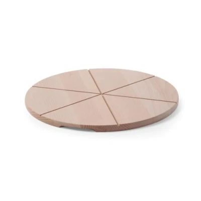 Afbeelding van Hendi Pizzaplank Hout Rond Pizza Snijplank / Serveerplank met Groeven Ø45cm