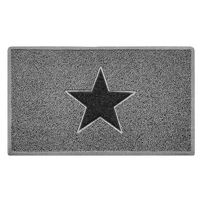 Afbeelding van NicomanSTAR Deurmat｜Toegangsbarrière Vuilvangmat｜Patiotuin Wintertuin Deurmat｜Mat Binnen Buiten｜Grijs met Zwarte Ster Medium (75x44cm)