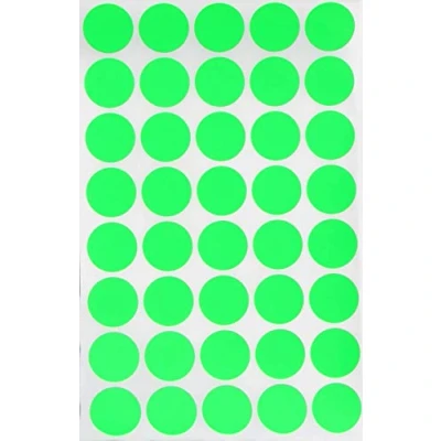 Afbeelding van Royal Green Ronde Stickers Kleur Stippen Etiketten 19mm (2cm) 3/4 Inch Neon Groen 600 Pack