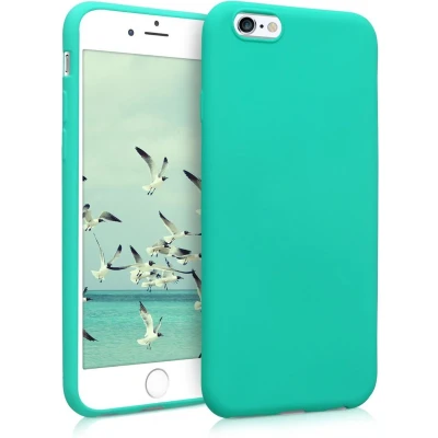 Afbeelding van kwmobile telefoonhoesje compatibel met Apple iPhone 6 / 6S hoesje Zachte case voor smartphone Back cover in neon turquoise