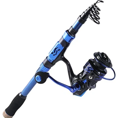 Afbeelding van Sougayilang Hengel Reel Combos, 24Ton Carbon Fibre, Draagbare Telescopische Vissen Pole Spinning rollen voor Reizen Zoutwater Zoetwater Geschenken Man 2.7B