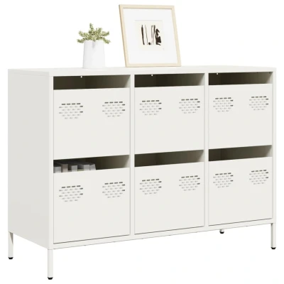 Afbeelding van Dressoir 101,5x39x73,5 cm koudgewalst staal wit