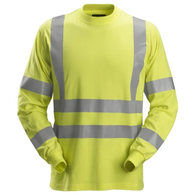 Afbeelding van Snickers 2461 ProtecWork, T shirt met Lange Mouwen, High Vis Klasse 3