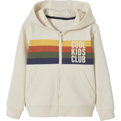 Afbeelding van Vertbaudet Sweater met rits, capuchon en strepen