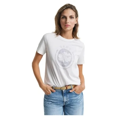 Afbeelding van GANT Graphic Tshirt print, Dames, Maat: Medium, Eggshell