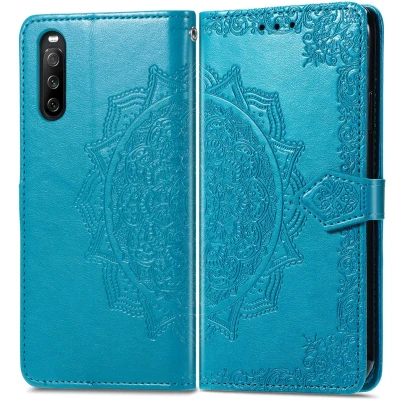 Afbeelding van Sony Xperia 10 III Hoesje Kunstleder iMoshion Bookcase Lichtblauw Telefoonhoesje