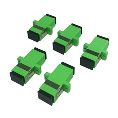 Afbeelding van Cerrxian SC Glasvezeladapter single mode bus naar APC Simplex koppeling glasvezel netwerkkoppeling montageconnector adapter (groen) 5 stuks