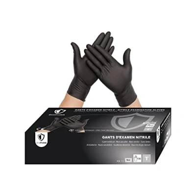 Afbeelding van OneProtek Nitril Handschoenen Maat M 100 Zwarte wegwerphandschoenen voor eenmalig gebruik poedervrij en latexvrij Sterk, comfortabel veelzijdig