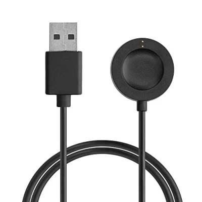 Afbeelding van kwmobile USB oplaadkabel geschikt voor Fossil Gen 6 5 4 smartwatch / Skagen Falster 2 kabel Laadkabel in zwart