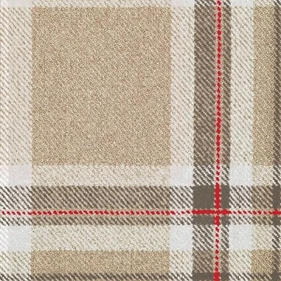 Afbeelding van PPD Check Beige Napkin 33x33