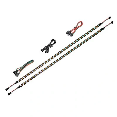 Afbeelding van BTF LIGHTING LED RGB PC Light strip 2 stuks 19 inch individueel adresseerbare voor 5V 3 pins headers Asus Aura, Asrock LED, Gigabyte Fusion