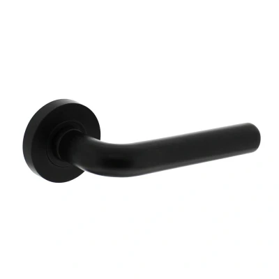 Afbeelding van Intersteel Agatha deurkruk op rozet ø 53 x 8 mm zwart
