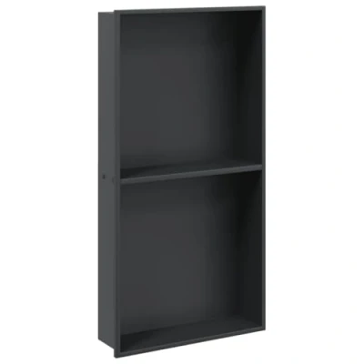 Afbeelding van vidaXL Douchenis 32x62x9 cm roestvrijstaal matzwart