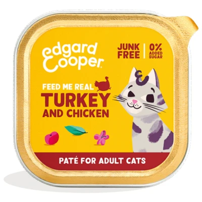 Afbeelding van Edgard&amp;Cooper Adult Paté 85 g Kattenvoer Kalkoen&amp;Kip