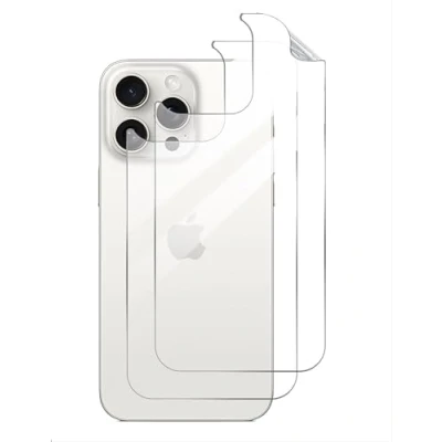 Afbeelding van GIOPUEY Rugbeschermer Compatibel met iPhone 13 Pro, uitstekende kwaliteit materialen Zachte TPU Pro Back Protector Film Doorzichtig [2 stuks]