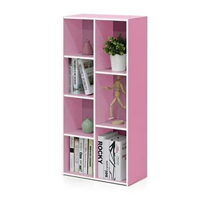 Afbeelding van Furinno Luder 7 Cube omkeerbare open plank, wit/roze