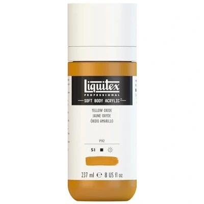 Afbeelding van Liquitex 1923416 Professional Acrylfarbe Soft Body Künstlerfarbe in cremiger deckender Konsistenz, hohe Pigmentierung, lichtecht &amp; alterungsbeständig, 237ml Flasche Oxidgelb