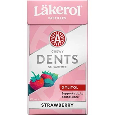 Afbeelding van Cloetta Lakerol Dents Strawberry pastilles 4 dozen of 36g