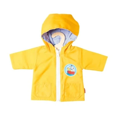 Afbeelding van Heless 1525 omkeerbare anorak met capuchon voor poppen in maritiem design, maat 28 35 cm, beschermt tegen weer en wind