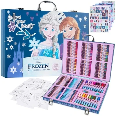 Afbeelding van Disney Stitch Art Set voor Kinderen 130+ Stuks Frozen Kleurpotloden Prinses Kunstbenodigdheden Geschenken (Multi Set)