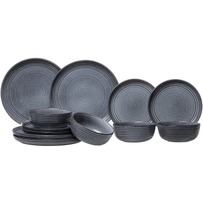 Afbeelding van Cosy &amp; Trendy Serviesset Kentucky Grey 12 delig / 4 personen