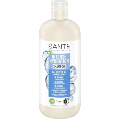 Afbeelding van SANTE Naturkosmetik Intense Hydration Shampoo Aloë Vera + mango extract, veganistische verzorgingsshampoo voor intensieve hydratatie, versterkt droog haar, 500 ml