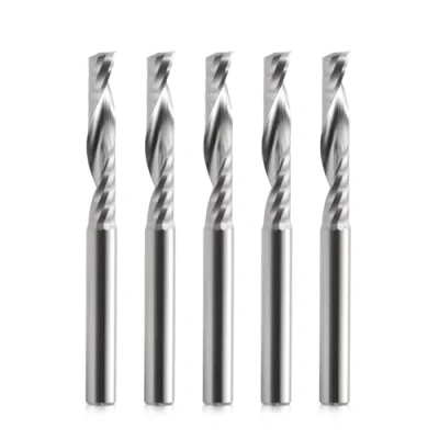 Afbeelding van EU_HOZLY 4 mm schacht, snijdiameter, 22 groeflengte, 1 groeffrees, CNC spiraalfrees, upcut snijgereedschap voor acryl, PVC, ABS, multiplex, 5 stuks