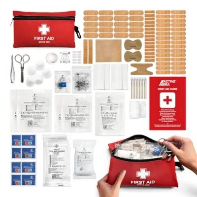 Afbeelding van Active Era Premium EHBO koffer 120 delige kit Eerste hulp uitrusting incl. koelpacks, pleisters, reddingsdeken voor thuis of op reis en school ISO 13485