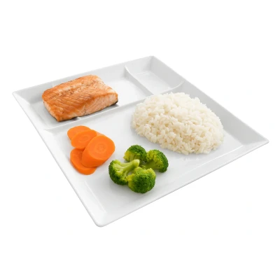 Afbeelding van BBQ bord 5 vakken Wit 24 x cm 4 stuks