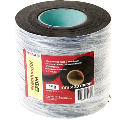 Afbeelding van Berdal Epdm folie zwart uv bestendig 150 x 0.5mm 20m