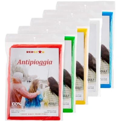 Afbeelding van Regenponcho, waterdichte poncho&#039;s voor volwassenen, wegwerpbare poncho, regenjas, dames en heren, plastic regenponcho waterdicht, familiepakket, noodponcho,