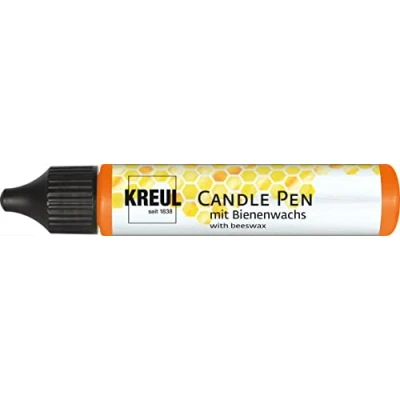 Afbeelding van KREUL 49703 Kaarsenpen, oranje, 29 ml, kaarsenpen met fijne schilderpunt, verf bijenwas voor het decoreren &amp; beschilderen van kaarsen