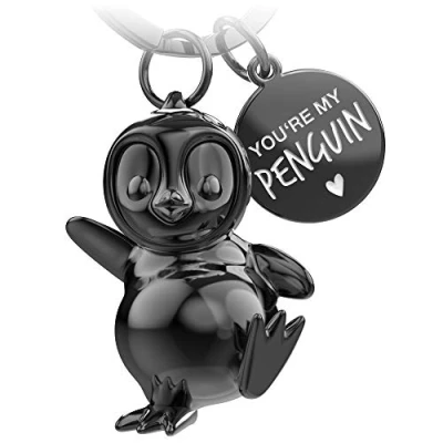 Afbeelding van FABACH Pinguïn sleutelhanger Breezy geluksbrenger geschenken vriendin of vriend partner geschenk liefde voor verjaardag gravure You&#039;re My Penguin, zwart (glanzend) (zwart) FB_BREEZY_SC