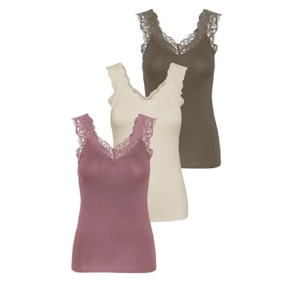 Afbeelding van PIECES Dames Pcbarbera Lace Noos Bc Top, 1 x Nostalgia roos, berk, walnoot, XL
