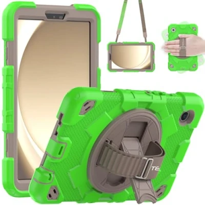 Afbeelding van TECHGEAR SUPE hoesje geschikt voor Samsung Galaxy Tab A9 8,7 inch (SM X110 / SM X115) Stoer robuust, zwaar schokbestendig leuk kinderen, jongens, meisjes met 360 draaibare standaard,