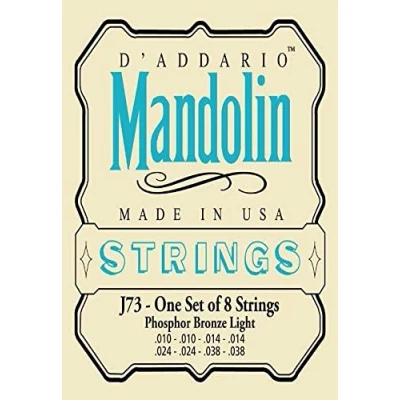 Afbeelding van D&#039;Addario J73 10 38 Mandolinen Snaren Phosphor Bronze Loop End