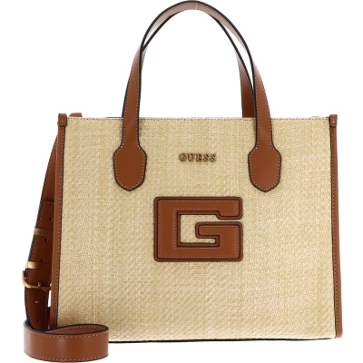 Afbeelding van GUESS Handtas Schoudertas G Status 2 Compartment Tote Natural / Cognac Beige