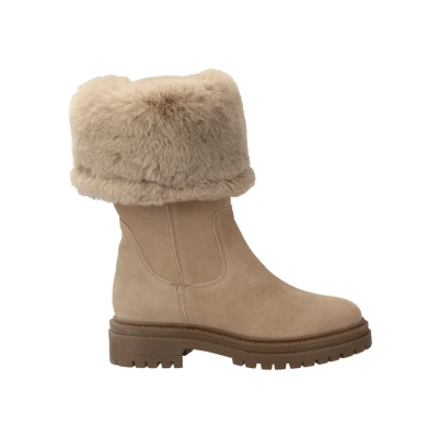 Afbeelding van Geox Iridea Snowboots, Dames, Maat: 40, Beige Leer