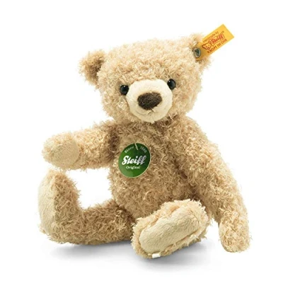 Afbeelding van Steiff knuffeldier Teddies for Tomorrow Max teddybeer, schattig met kunststof ogen, kinderen, jongens en meisjes, pluche dier 23 cm, beige, 023002