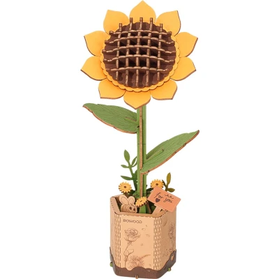Afbeelding van Robotime Sunflower TW011 Zonnebloem Knutselen DIY Houten bouwpakket Volwassenen