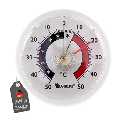 Afbeelding van Lantelme koelkastthermometer, bimetaalthermometer, zelfklevend, analoog, thermometer voor koelkast, vriezer, koelcel, rond, kleur wit 2456