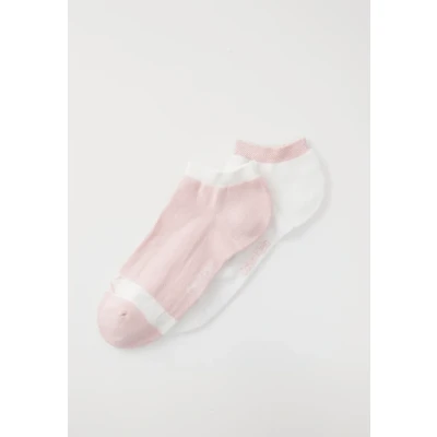 Afbeelding van Calvin Klein Sokken 2P Glossy Sneaker Socks Wit/Roze Maat 39/42 Dames