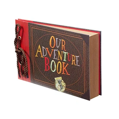 Afbeelding van Scrapbook fotoalbum Our Adventure Book, verzamelalbum, reliëfwoorden, vaste omslag, filmalbum, reizen, scrapbook, voor jubileum, bruiloft, babyshower en meer (avonturenboek)
