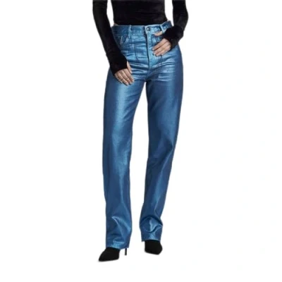 Afbeelding van G STAR RAW Viktoria High Straight Wmn, Blauw (Luna Blue Metal Coating D23959 d436 g264), 24W x 30L