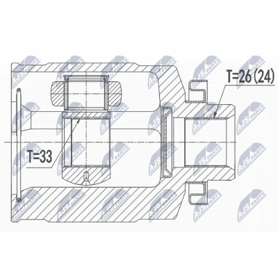 Afbeelding van Homokineet reparatie set, aandrijfas NTY NPW HY 530