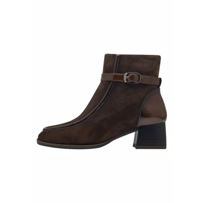 Afbeelding van Tamaris Touchit Cowboy/Bikerlaarsjes, Dames, Maat: 36, Mocca Leer/ synthetisch