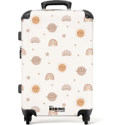 Afbeelding van NoBoringSuitcases.com® Kinderkoffer groot Kindertrolley koffer Ruimte Planeten Rolkoffer lichtgewicht Reiskoffer met 4 wielen Grote trolley XL 20 kg bagage