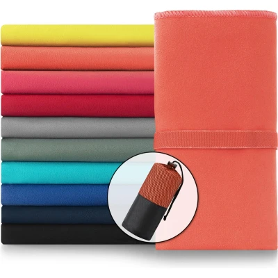 Afbeelding van Blumtal Sporthanddoek microvezel: 180 x 90cm 80 40cm, koraal, set