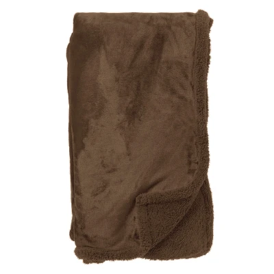 Afbeelding van Dutch Decor STANLEY Plaid 150x200 cm fleece deken met teddy en Chocolate Martini donkerbruin
