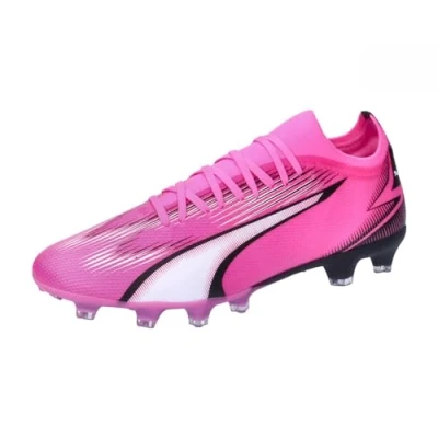 Afbeelding van Puma Ultra Match FG/AG Voetbalschoenen met kunststof noppen, Heren, Maat: 47, Poison pink/white/black Kunststof/ textiel